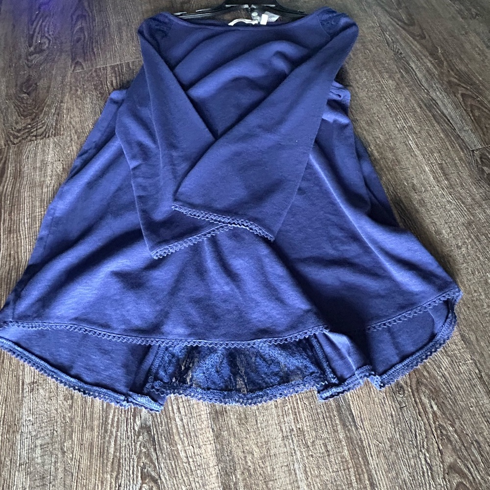 Soft Surroundings Deep Blue Cotton Blend Top - Picture 9 of 9